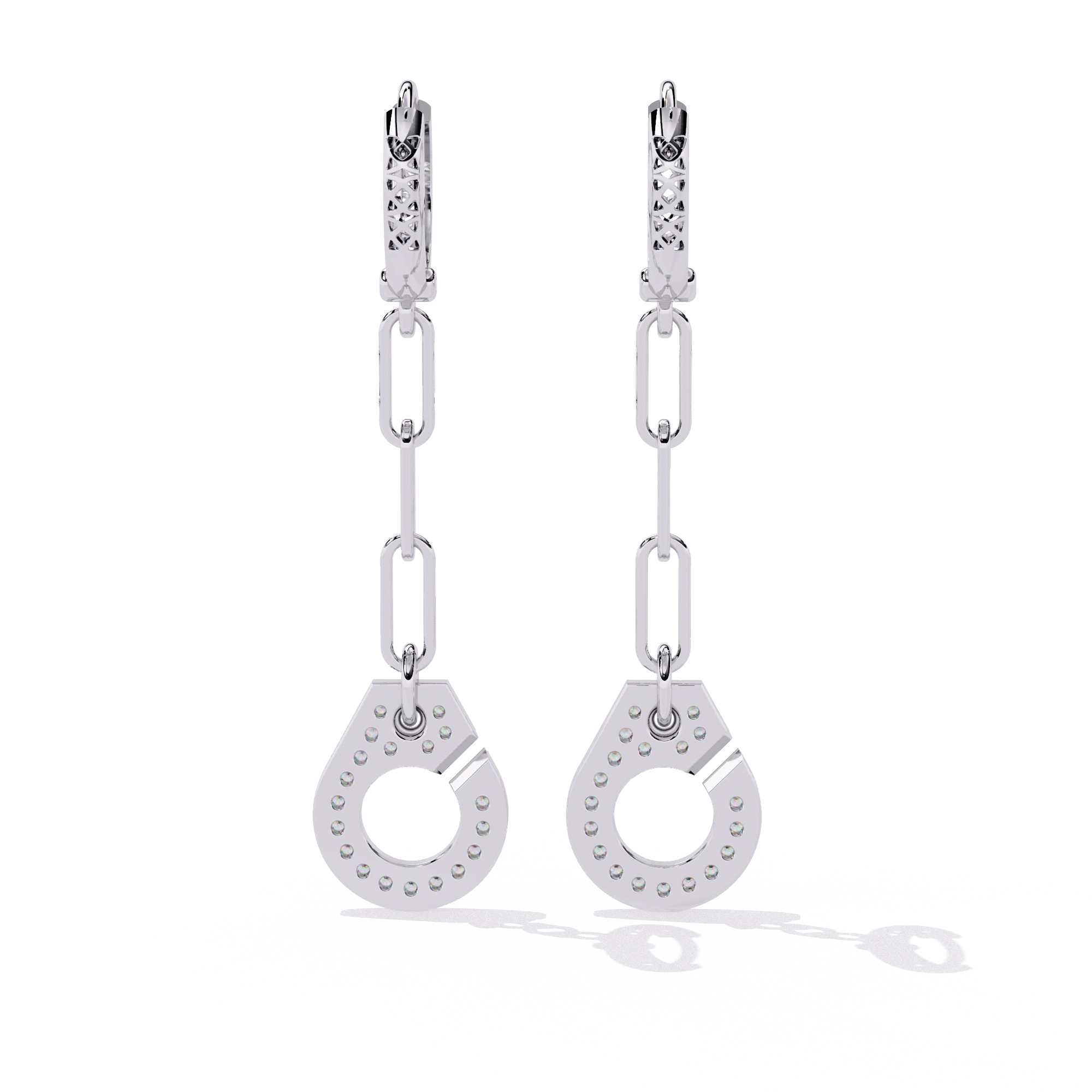 Chain Drop Diamond Earrings