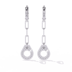 Diamond Link Drop Earrings