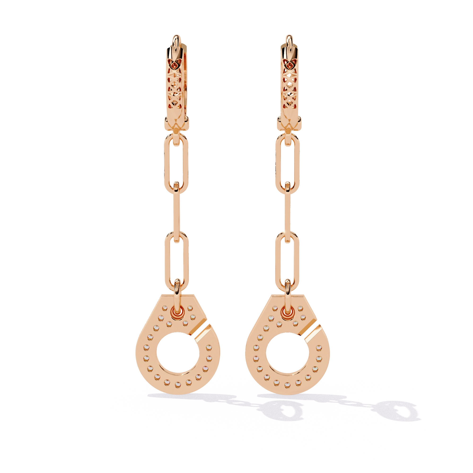 Chain Drop Diamond Earrings