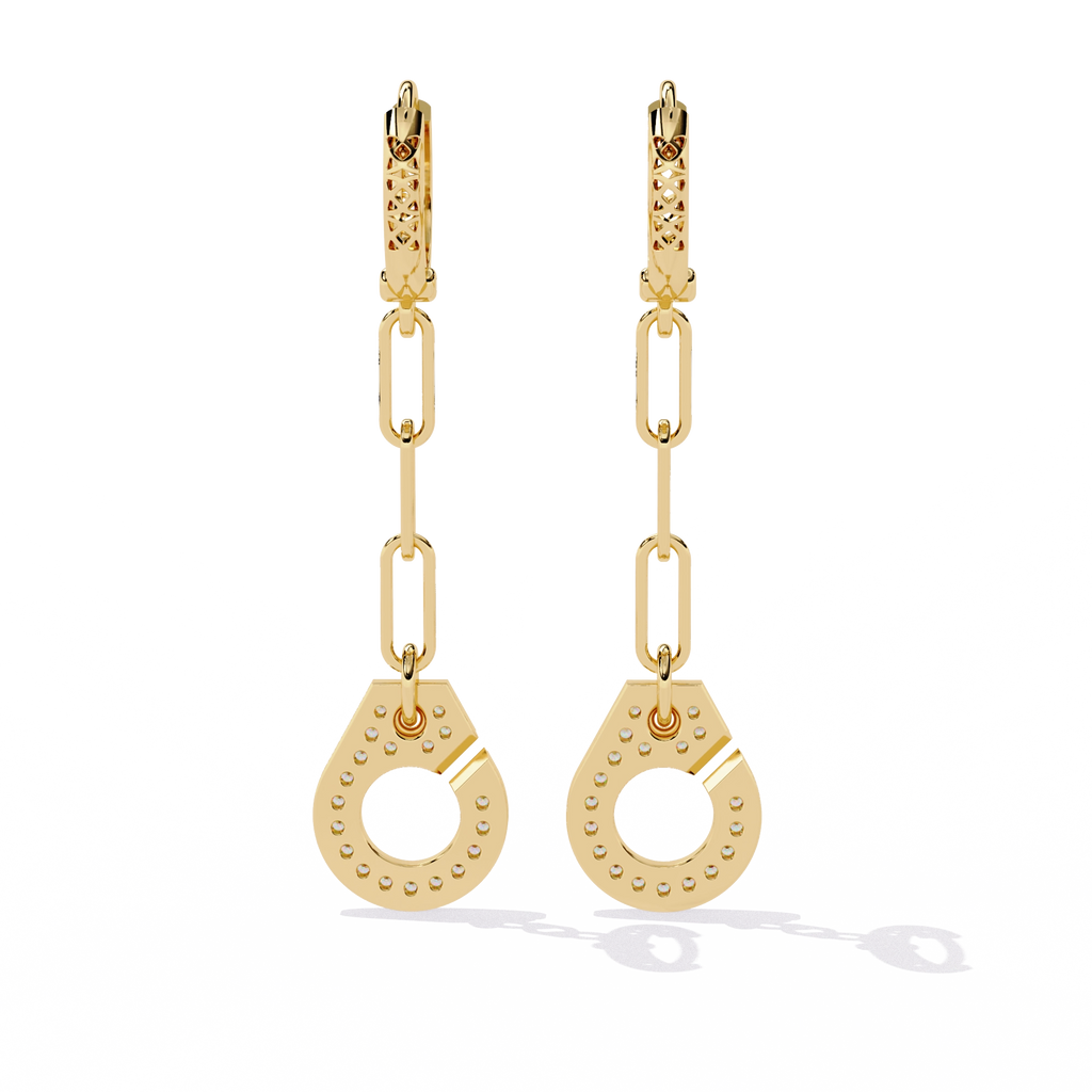 Diamond Link Drop Earrings