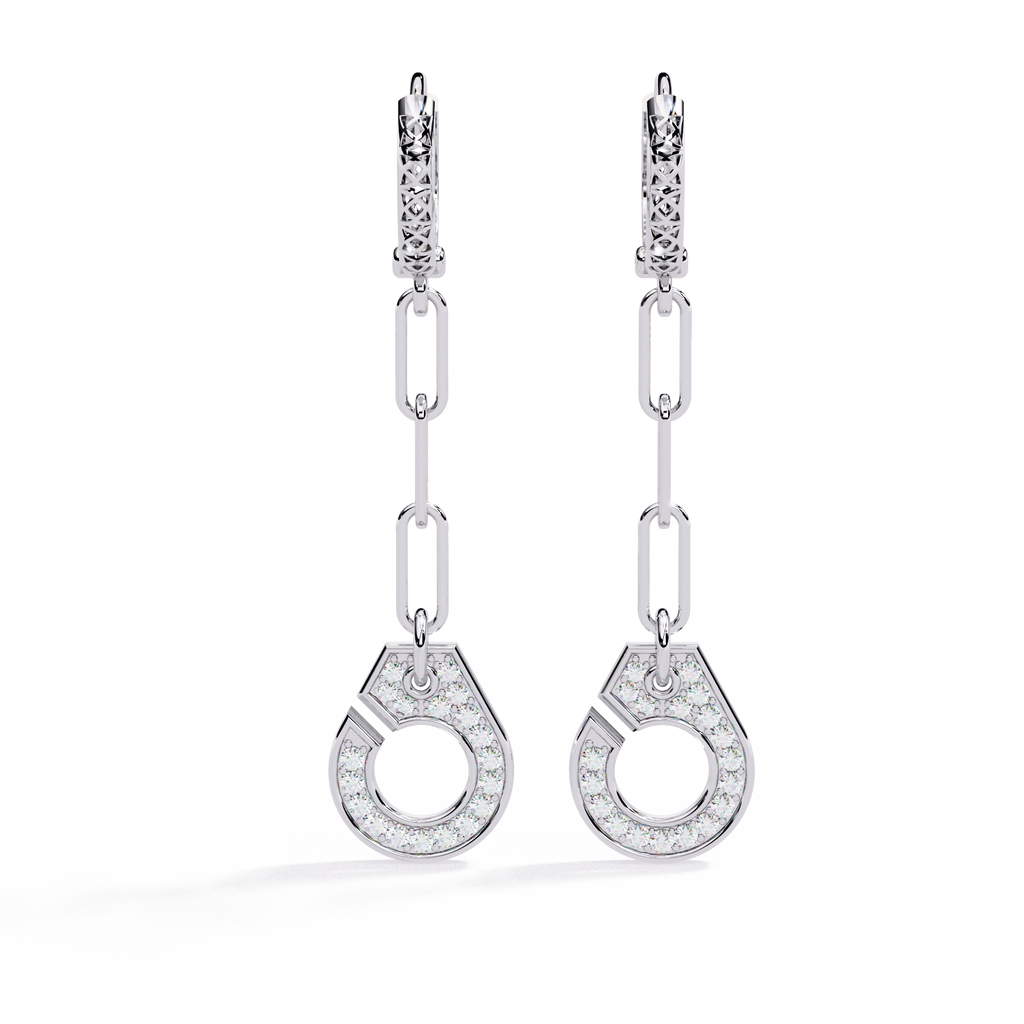 Chain Drop Diamond Earrings