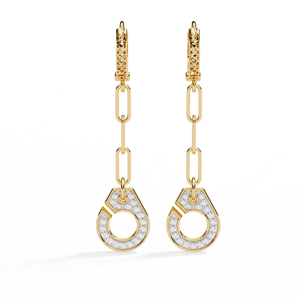 Chain Drop Diamond Earrings