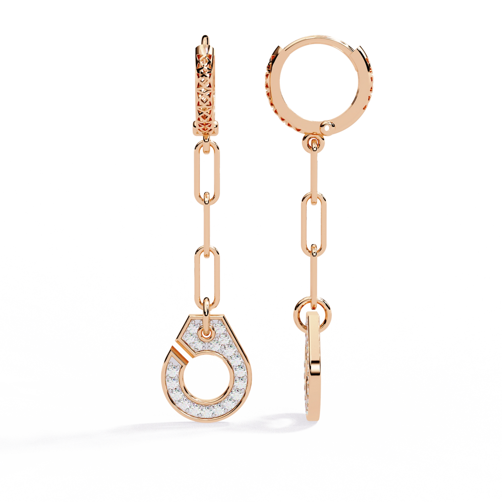Chain Drop Diamond Earrings