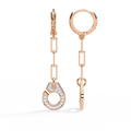 Diamond Link Drop Earrings