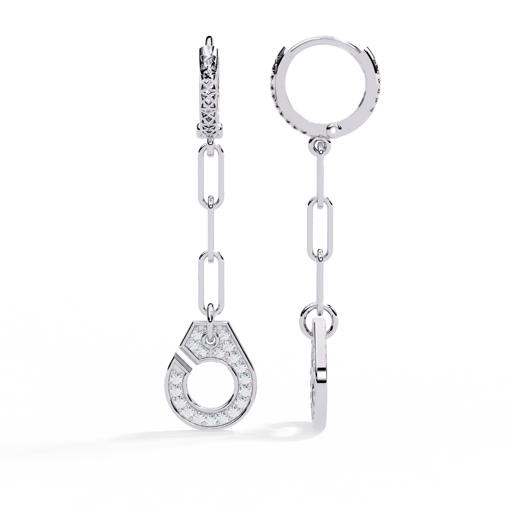 Chain Drop Diamond Earrings