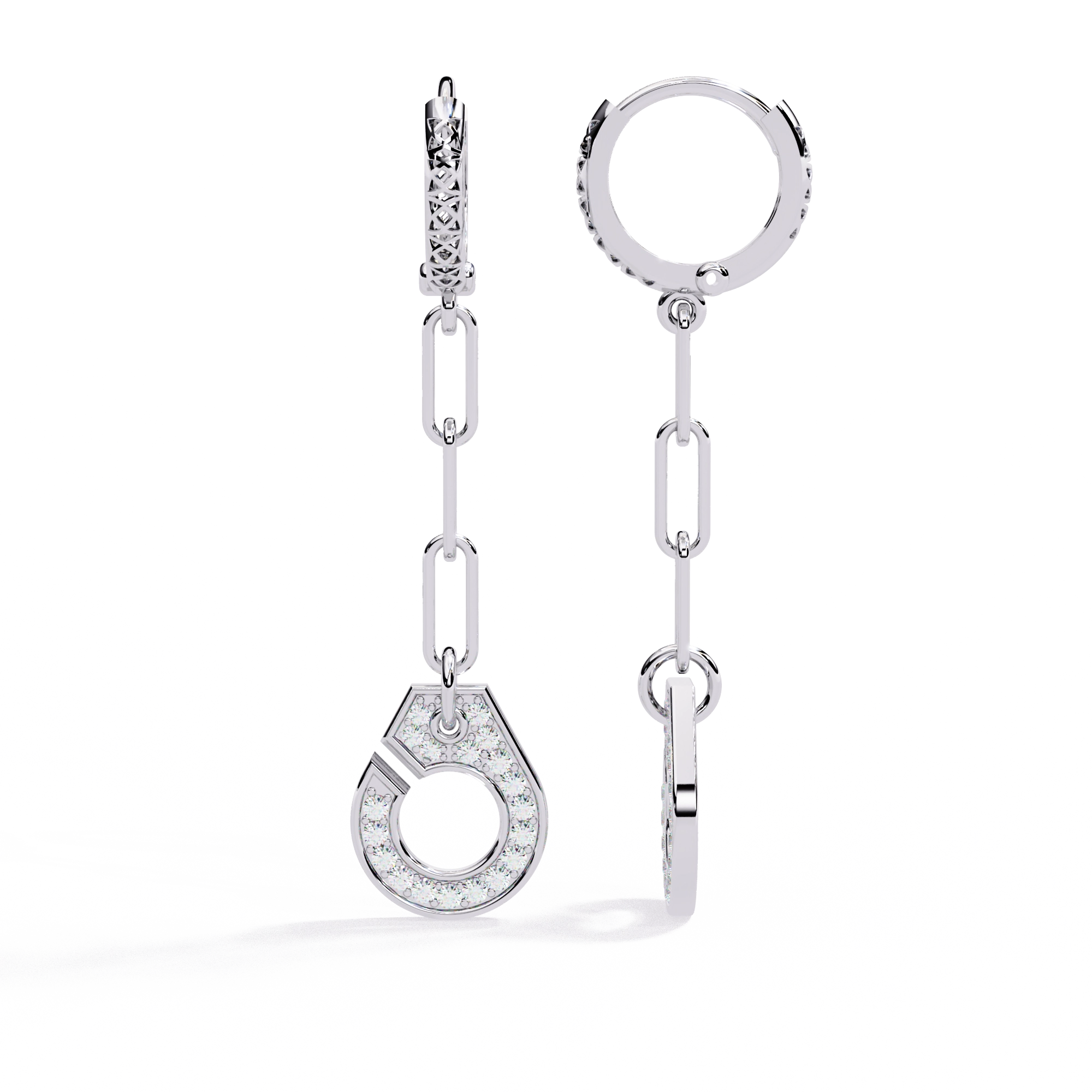 Chain Drop Diamond Earrings
