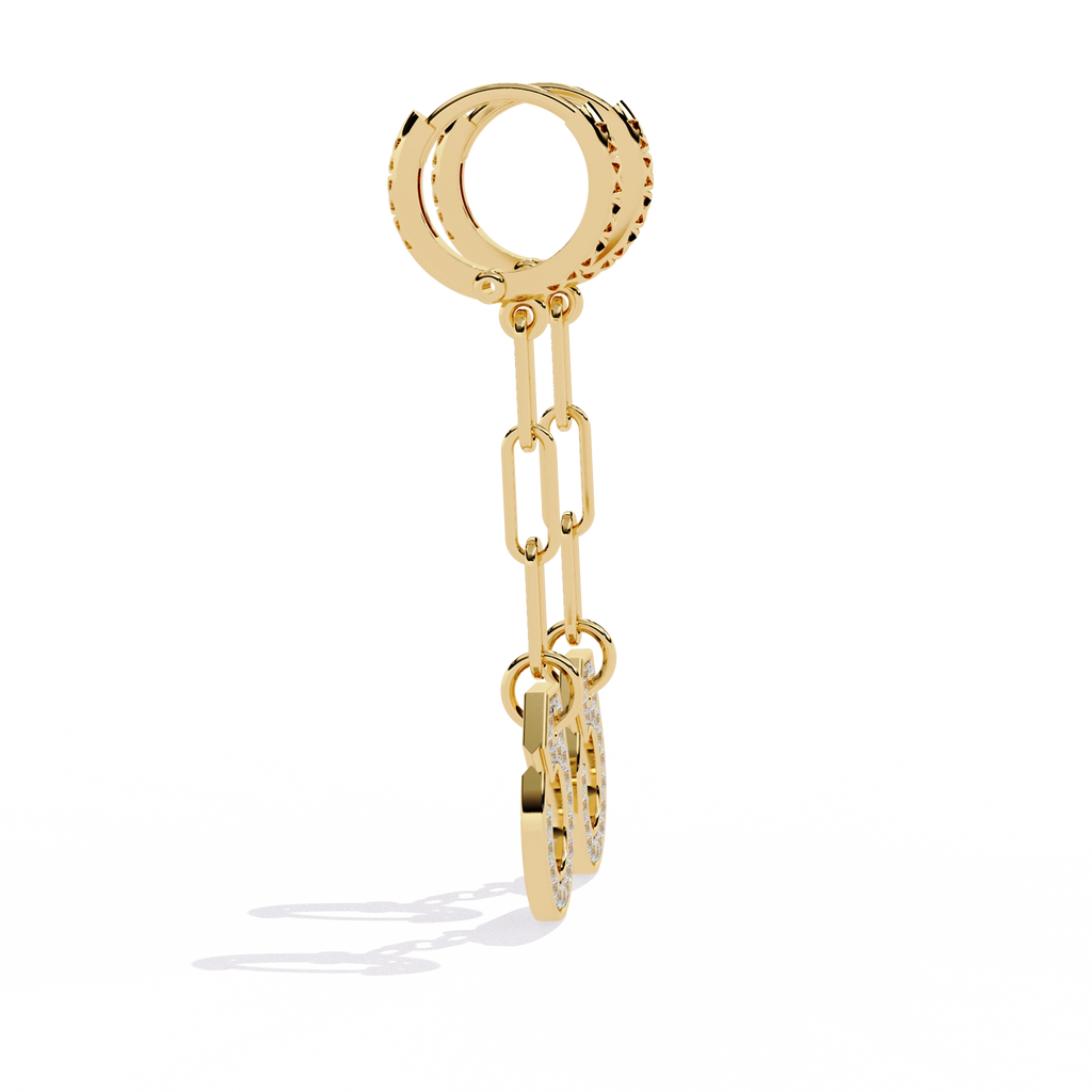 Diamond Link Drop Earrings