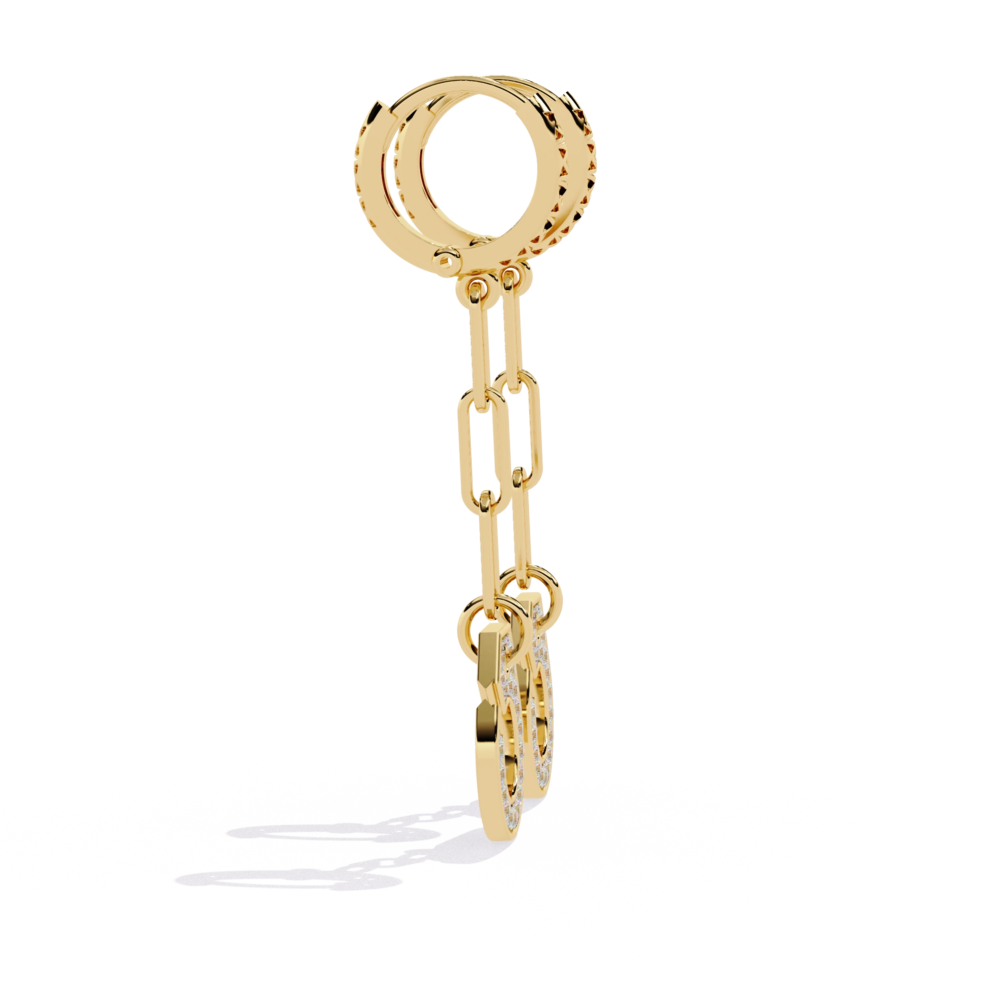 Diamond Link Drop Earrings