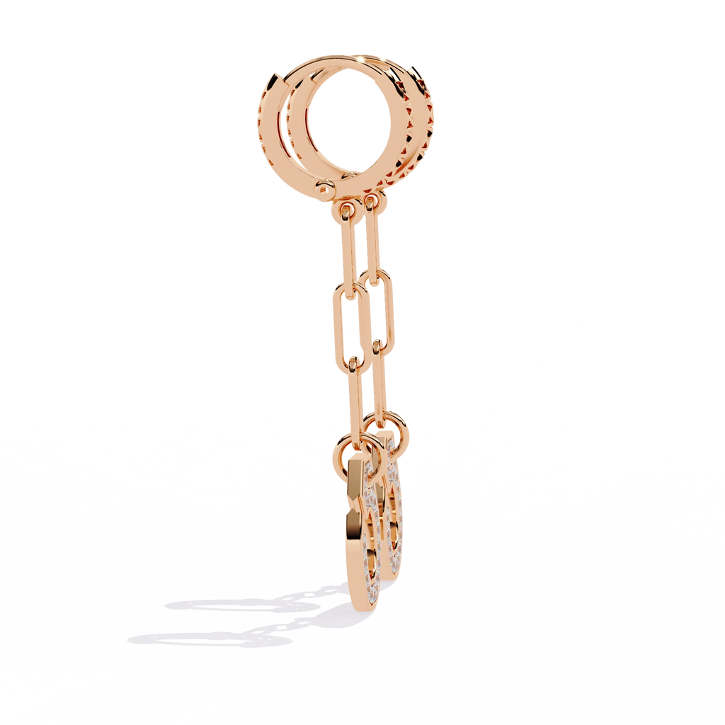 Diamond Link Drop Earrings