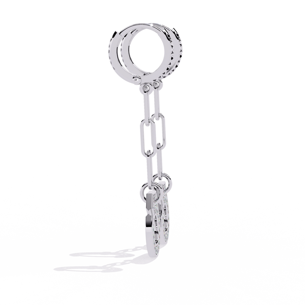 Diamond Link Drop Earrings