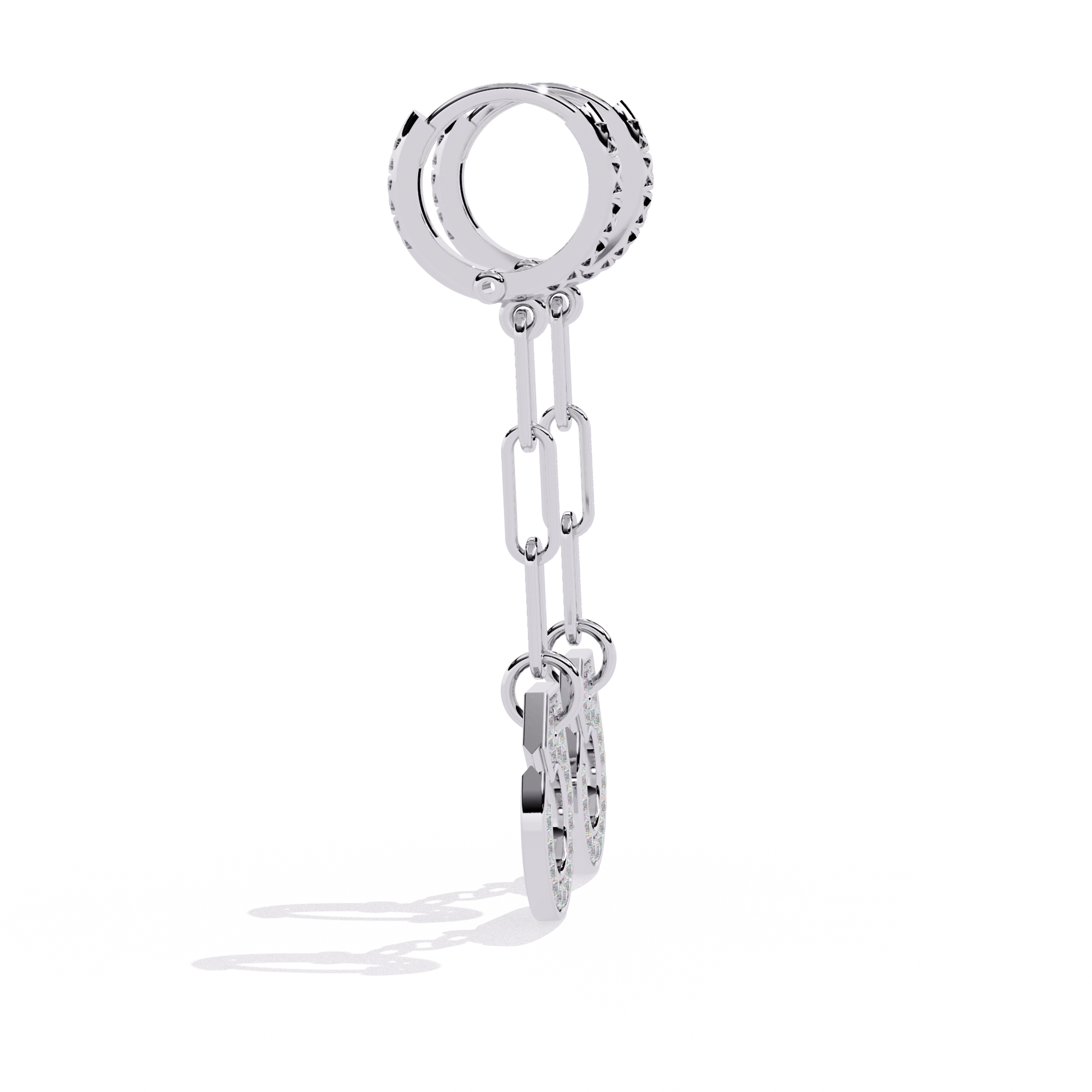Diamond Link Drop Earrings