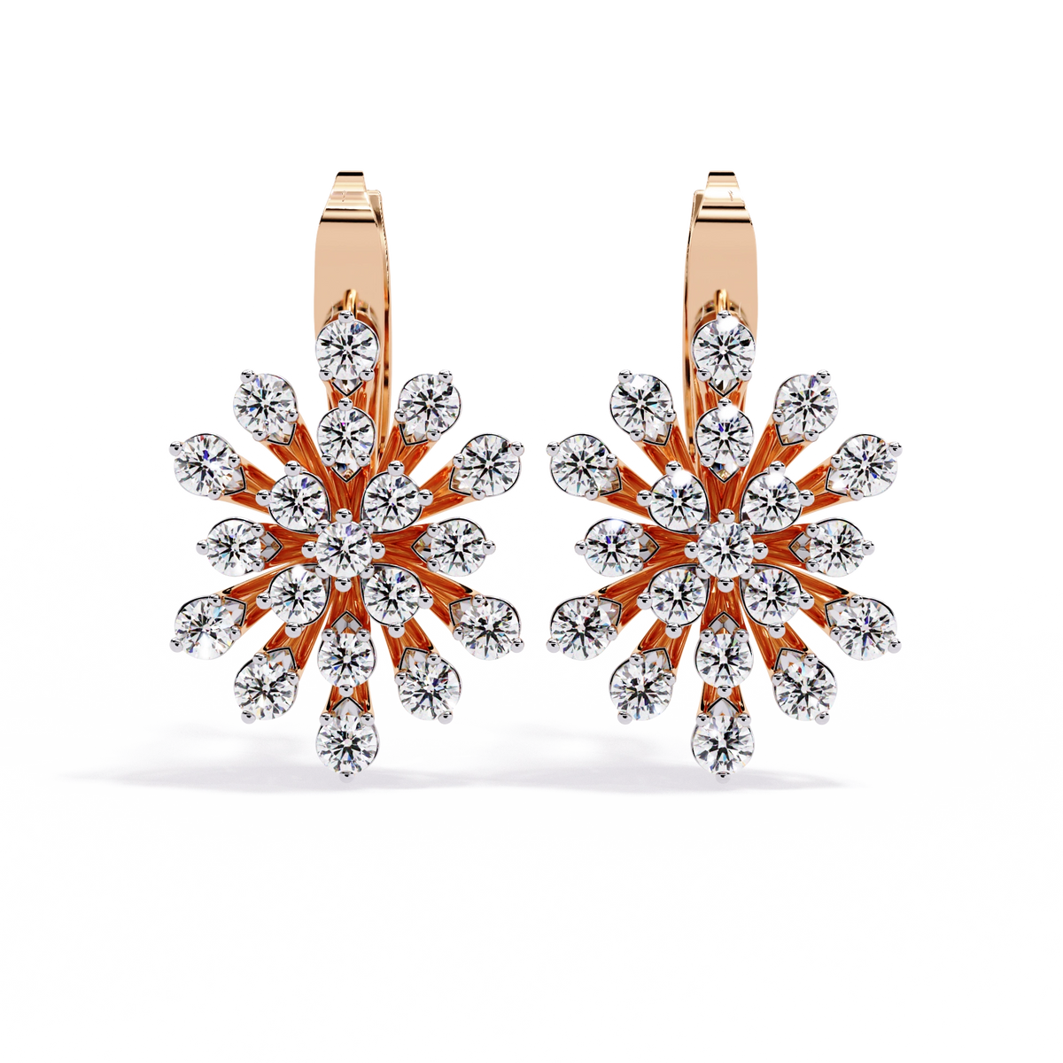 Floral Diamond Statement Earrings
