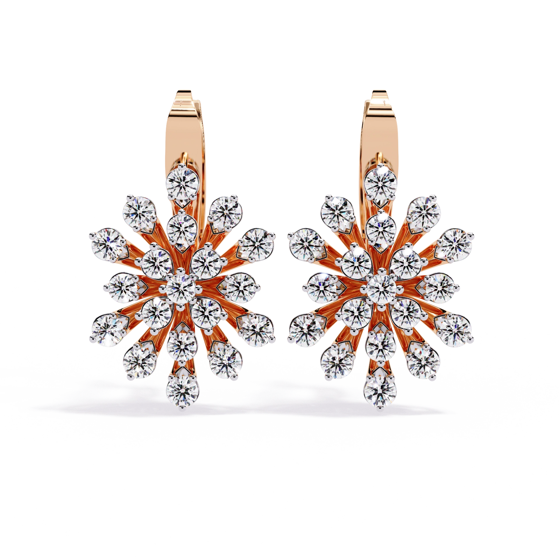Floral Diamond Statement Earrings