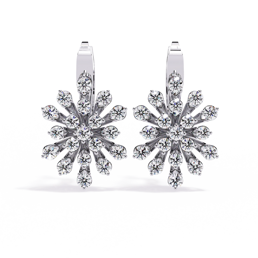 Floral Diamond Statement Earrings