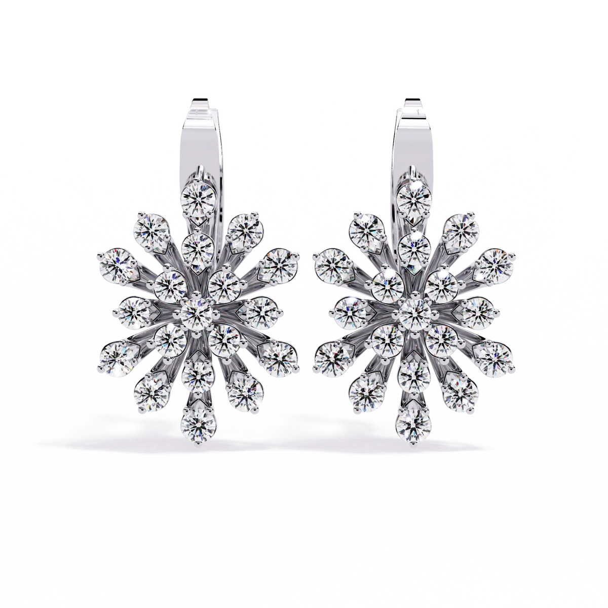 Floral Diamond Statement Earrings