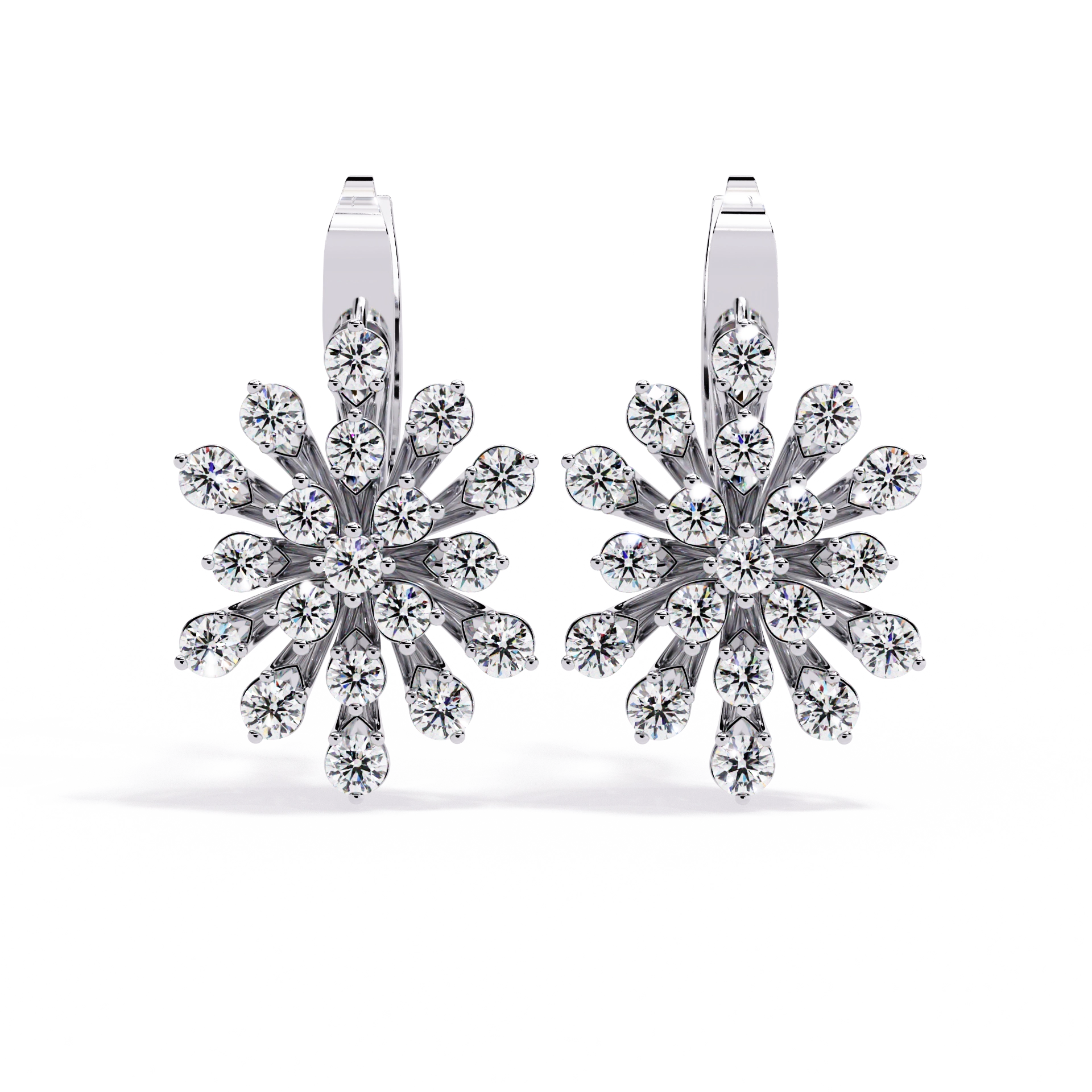 Floral Diamond Statement Earrings