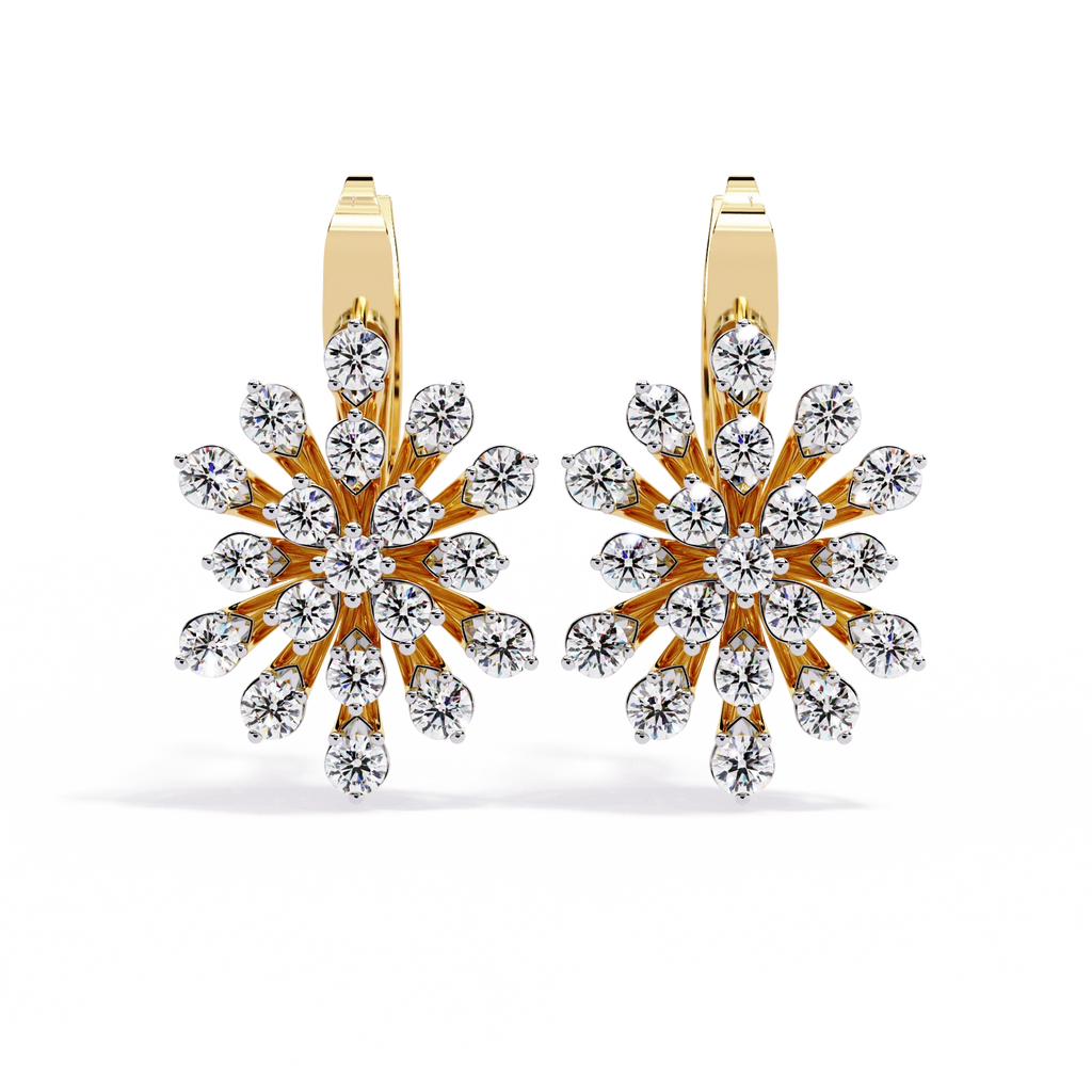 Floral Diamond Statement Earrings