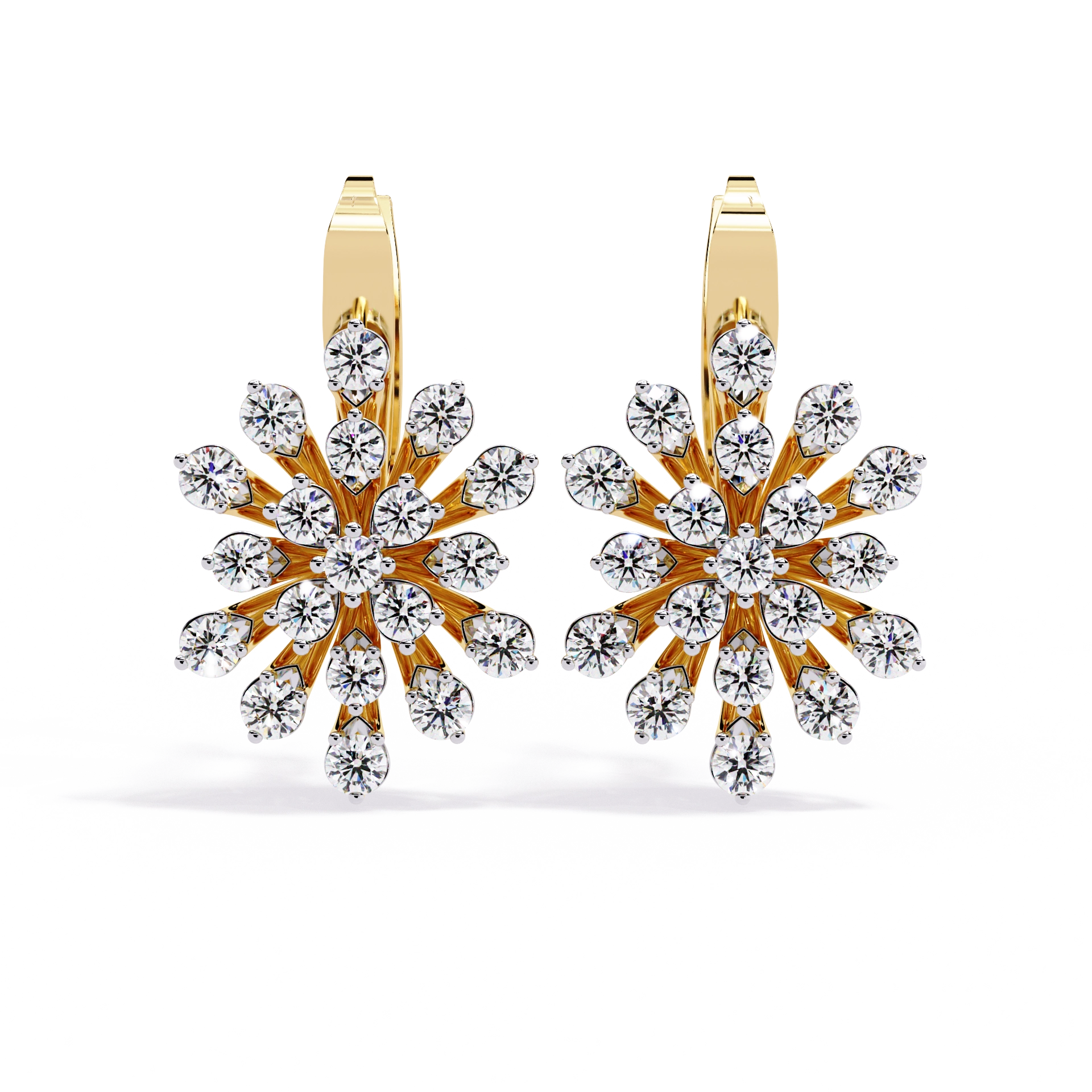 Floral Diamond Statement Earrings