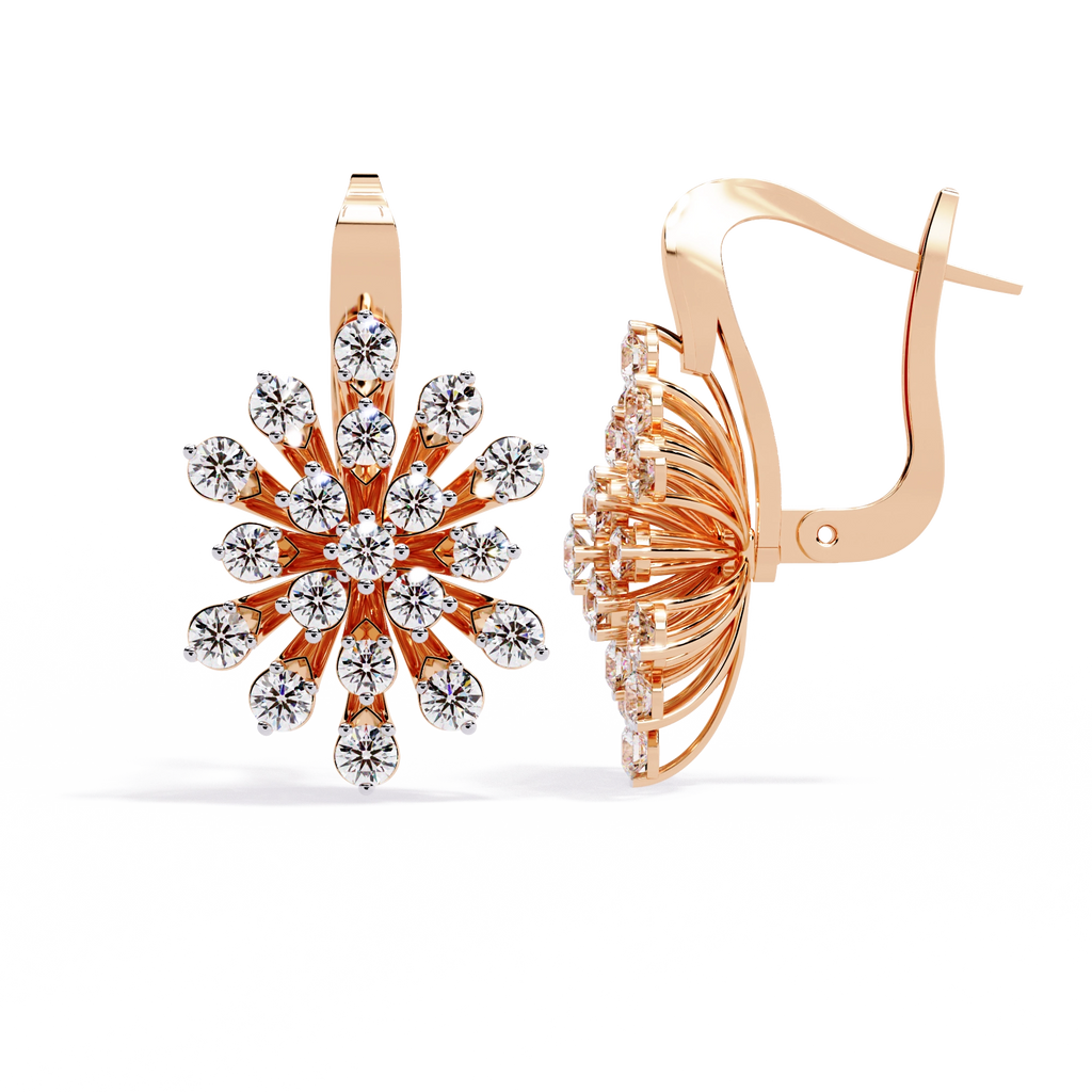 Floral Diamond Statement Earrings