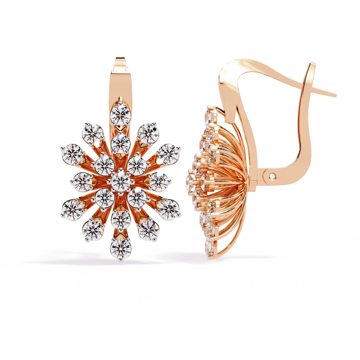 Floral Diamond Statement Earrings