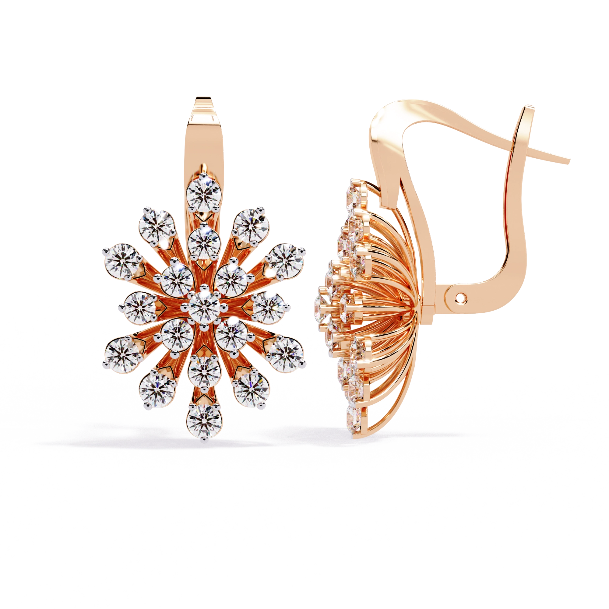 Floral Diamond Statement Earrings