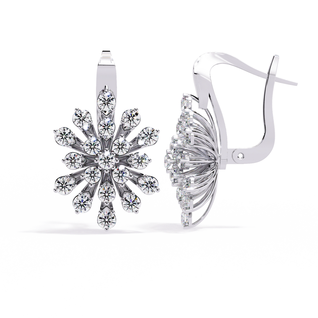 Floral Diamond Statement Earrings