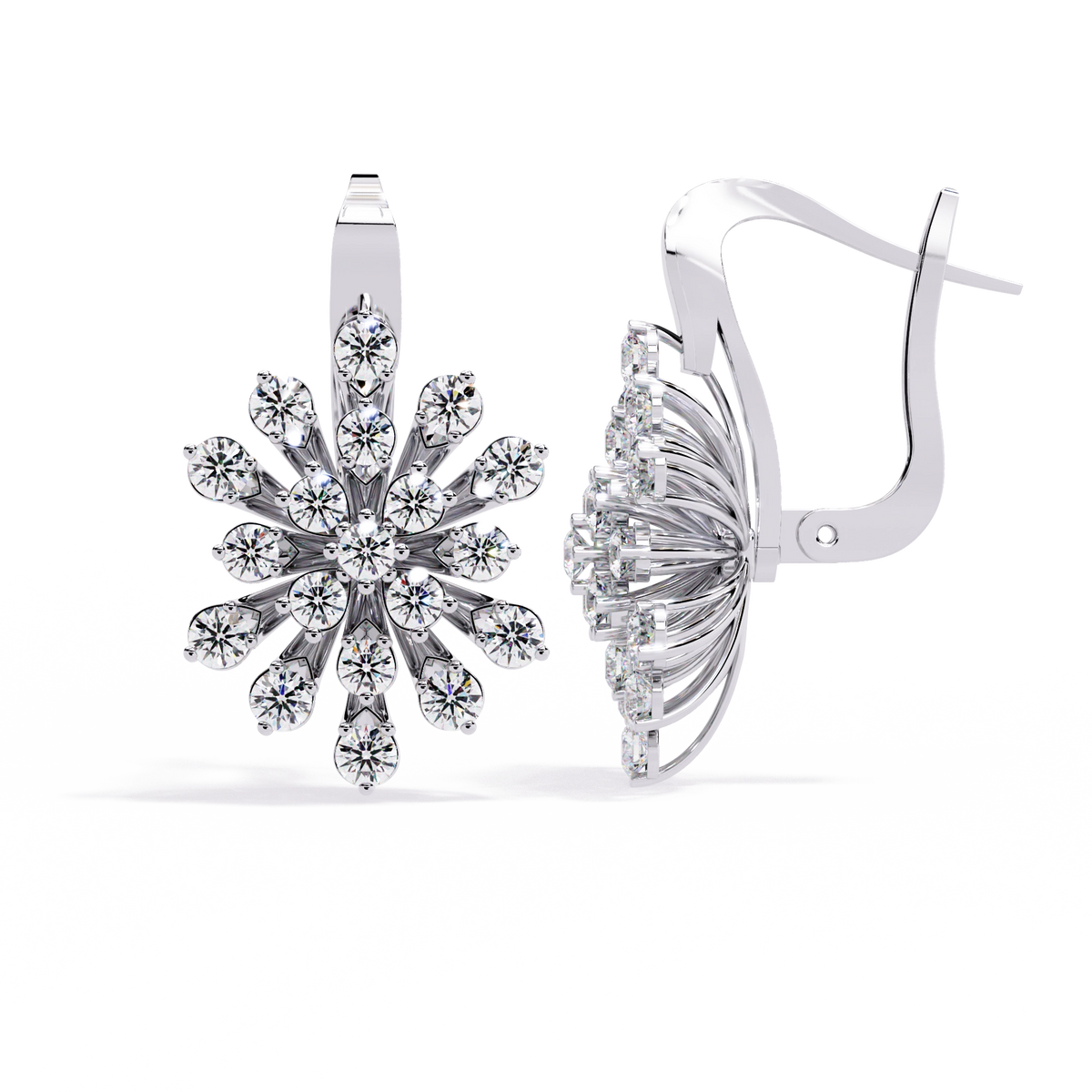 Floral Diamond Statement Earrings