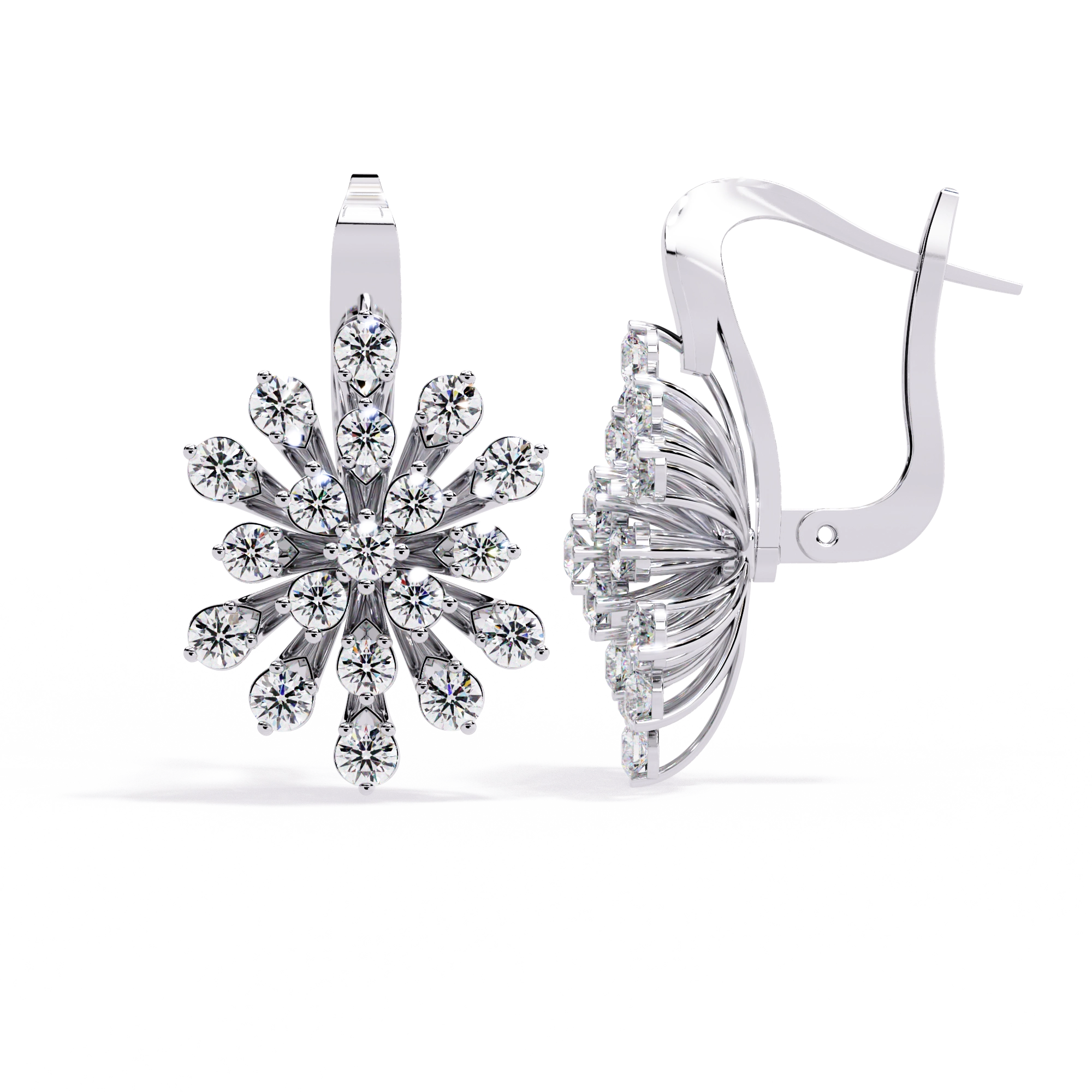 Floral Diamond Statement Earrings