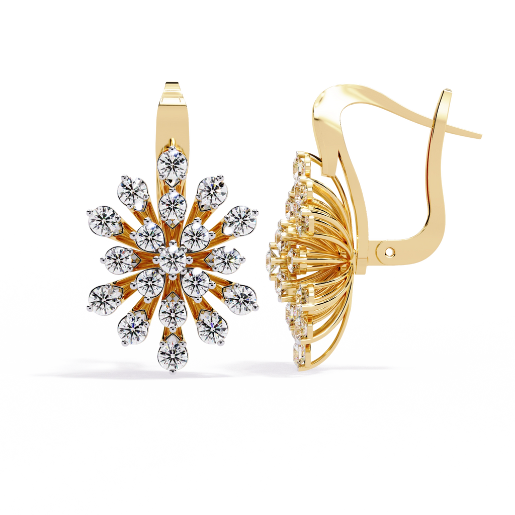 Floral Diamond Statement Earrings