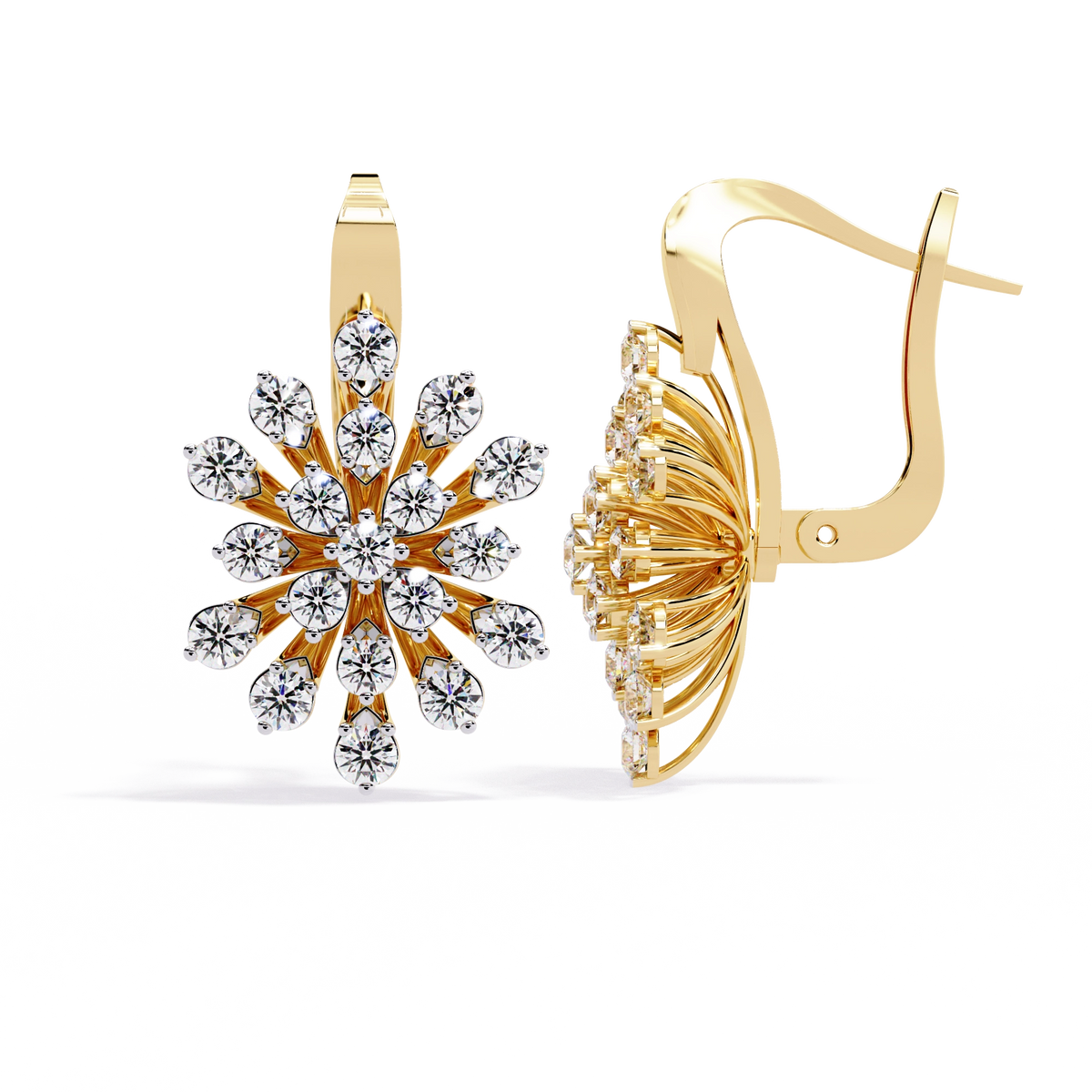 Floral Diamond Statement Earrings