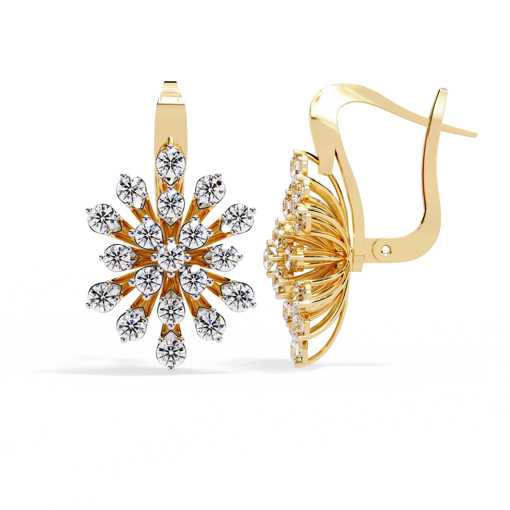 Floral Diamond Statement Earrings