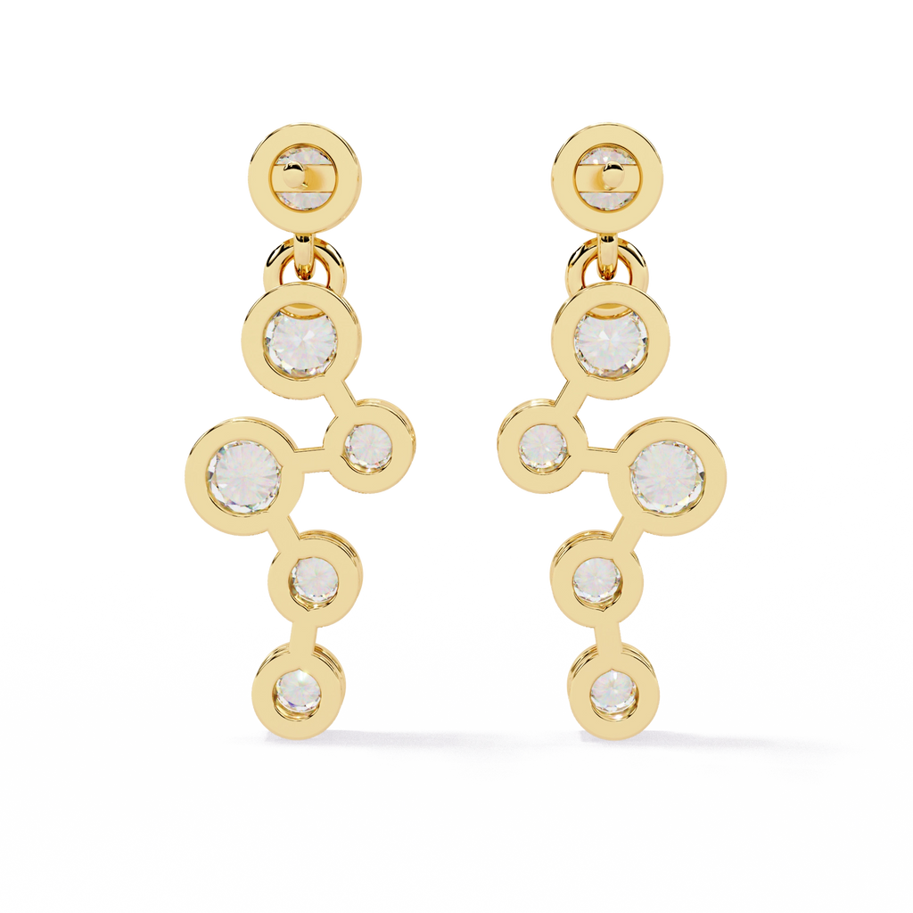 Diamond Drop Chain Earrings