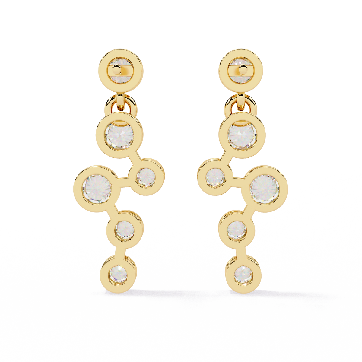 Diamond Drop Chain Earrings