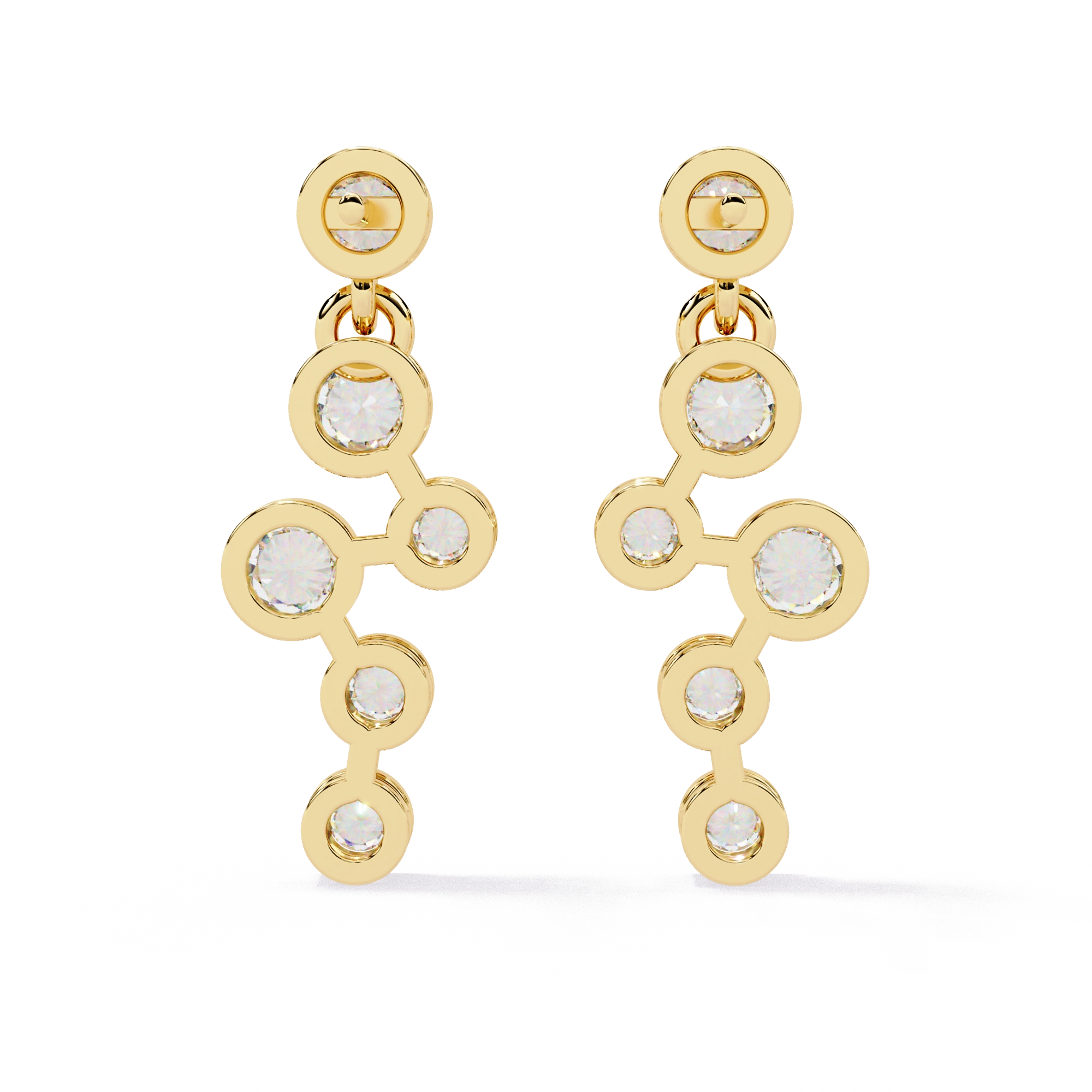 Diamond Drop Chain Earrings