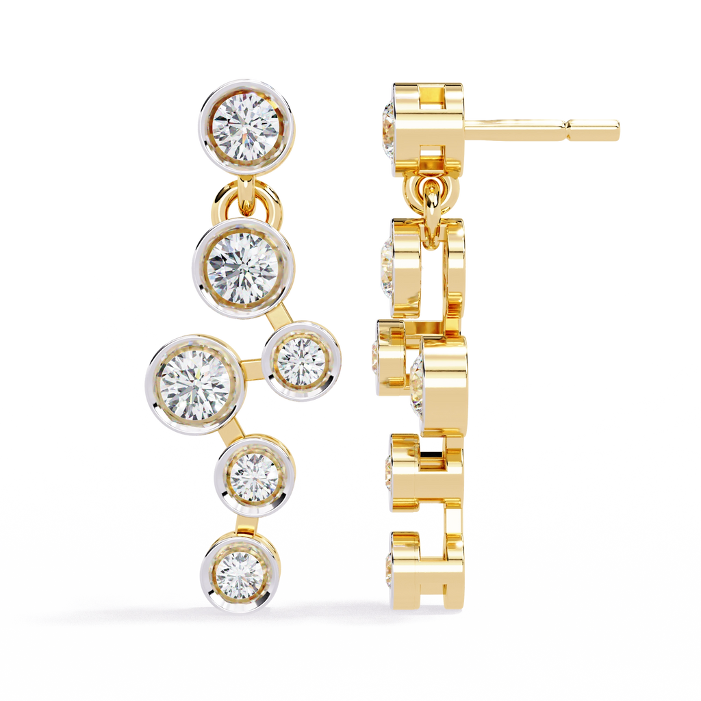 Diamond Drop Chain Earrings