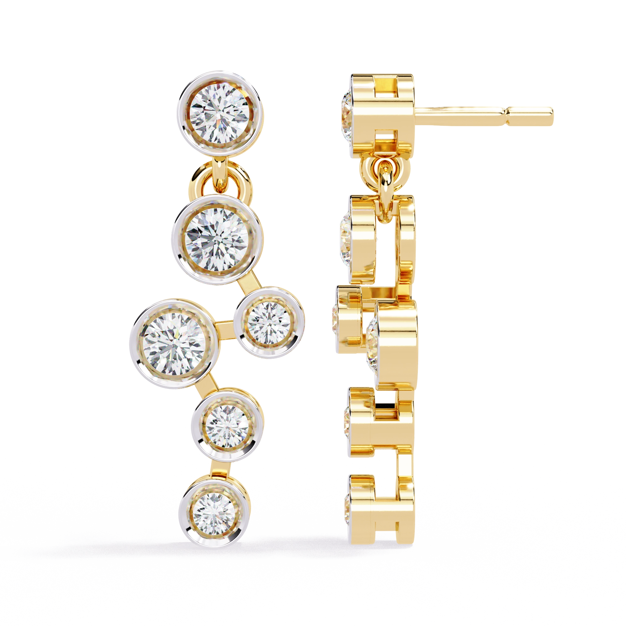 Diamond Drop Chain Earrings