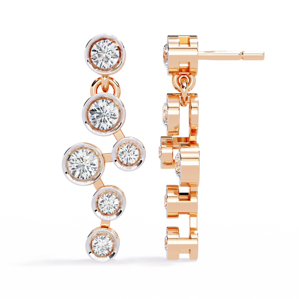 Diamond Drop Chain Earrings
