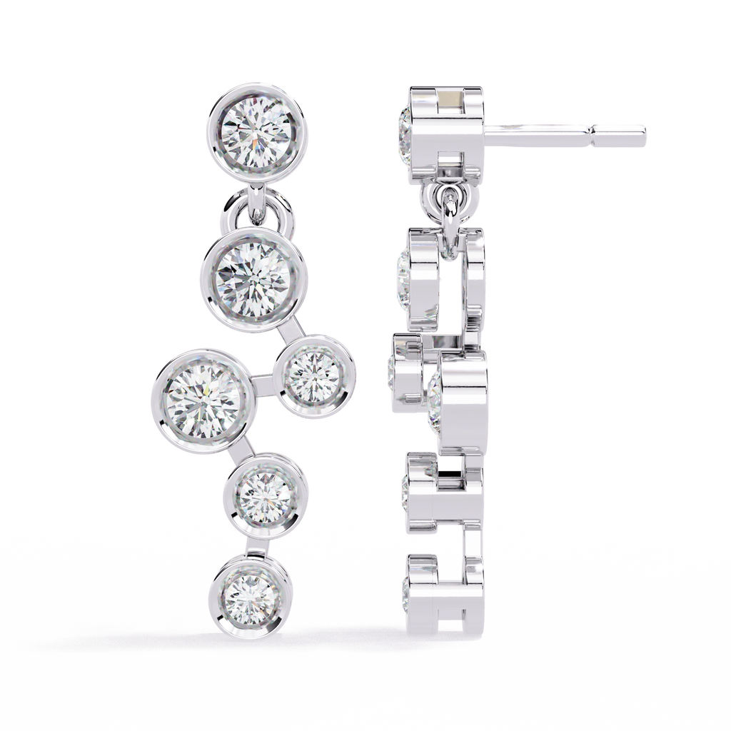 Diamond Drop Chain Earrings