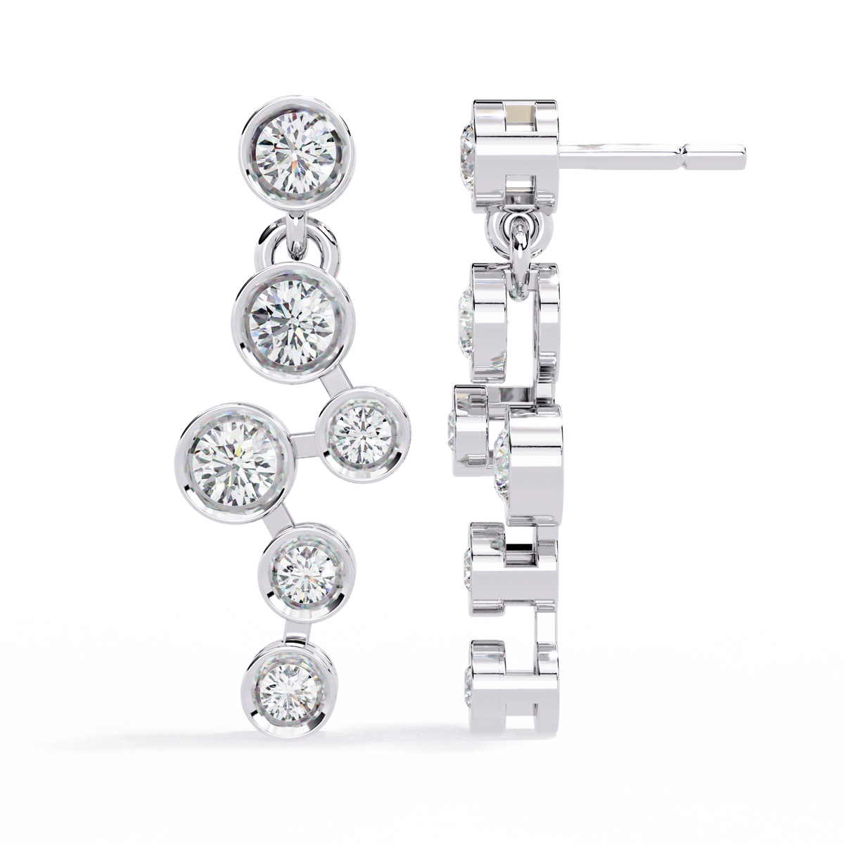 Diamond Drop Chain Earrings