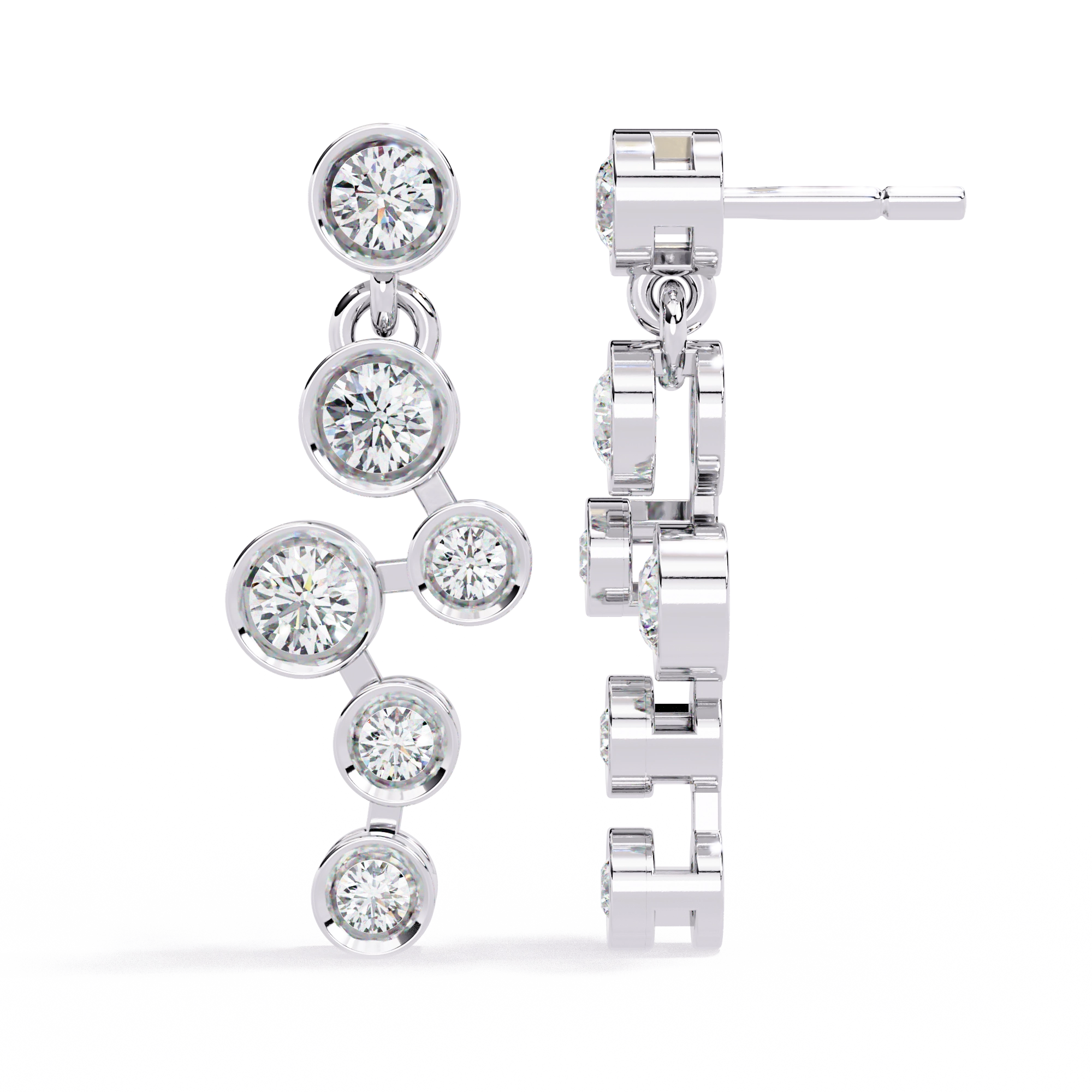 Diamond Drop Chain Earrings