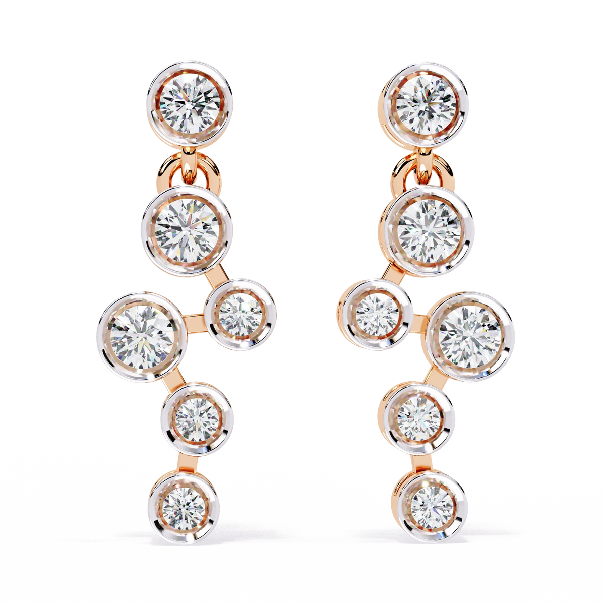 Diamond Drop Chain Earrings