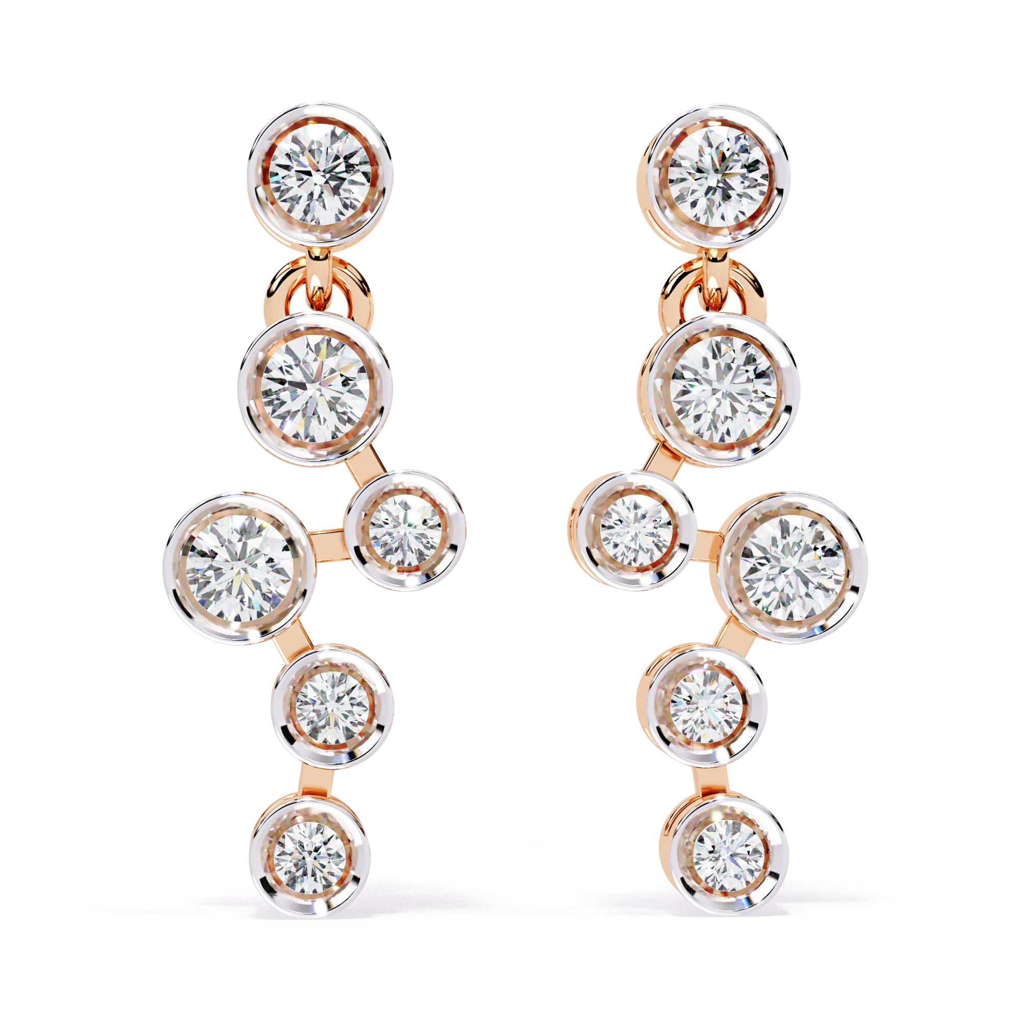 Diamond Drop Chain Earrings