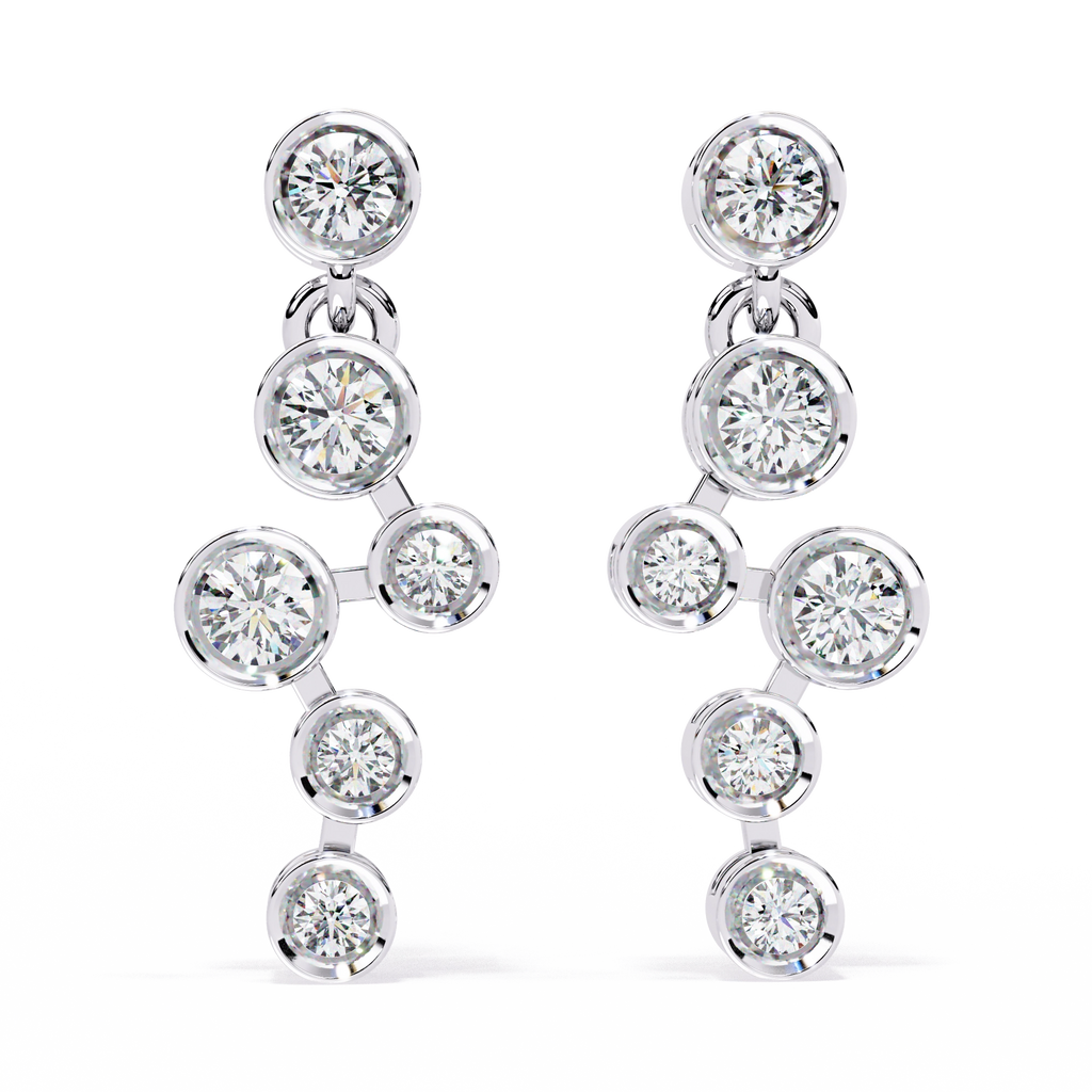 Diamond Drop Chain Earrings
