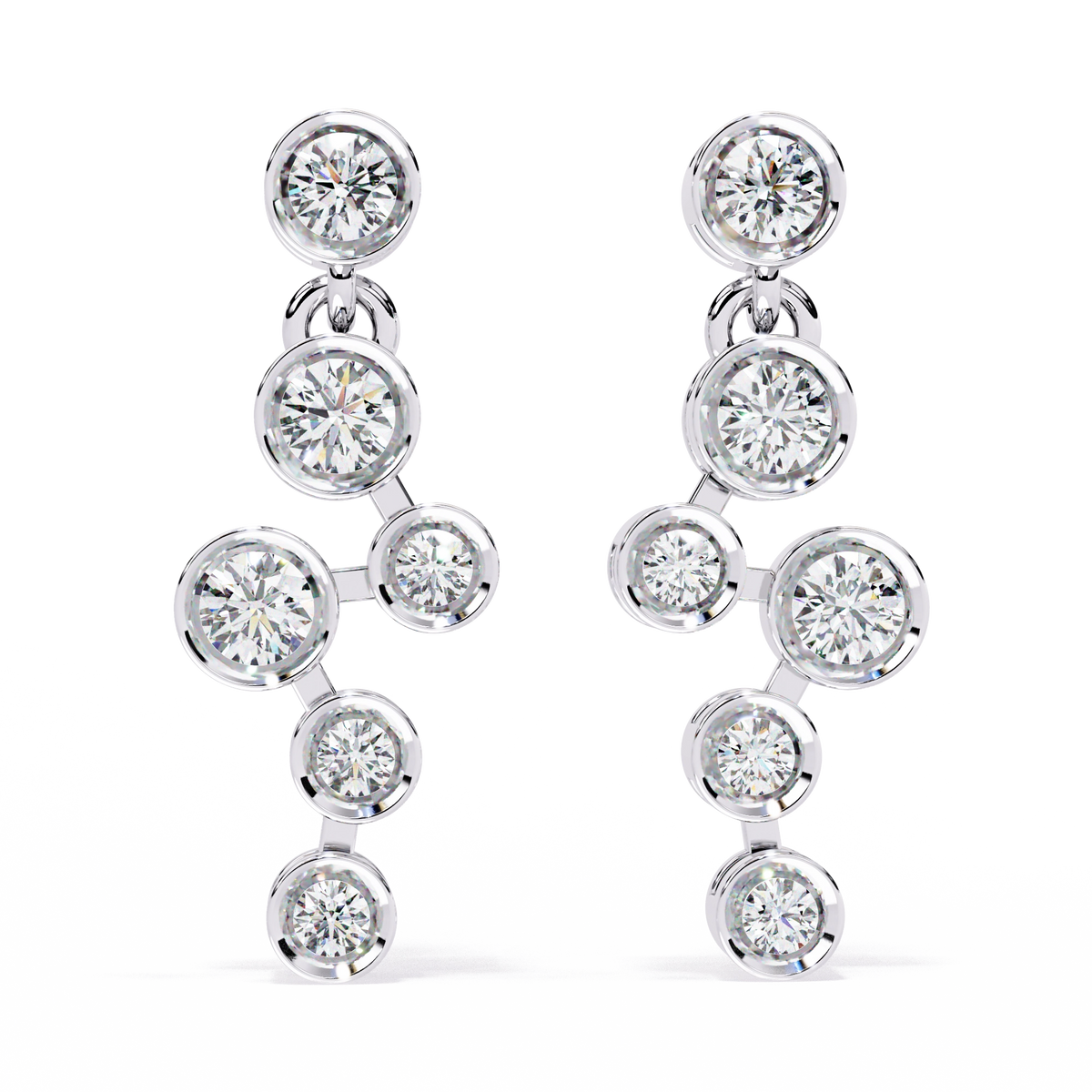 Diamond Drop Chain Earrings