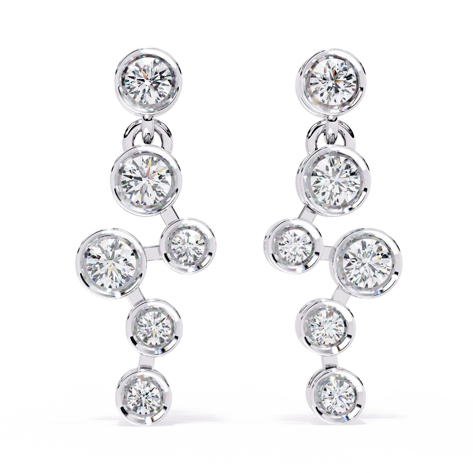 Diamond Drop Chain Earrings