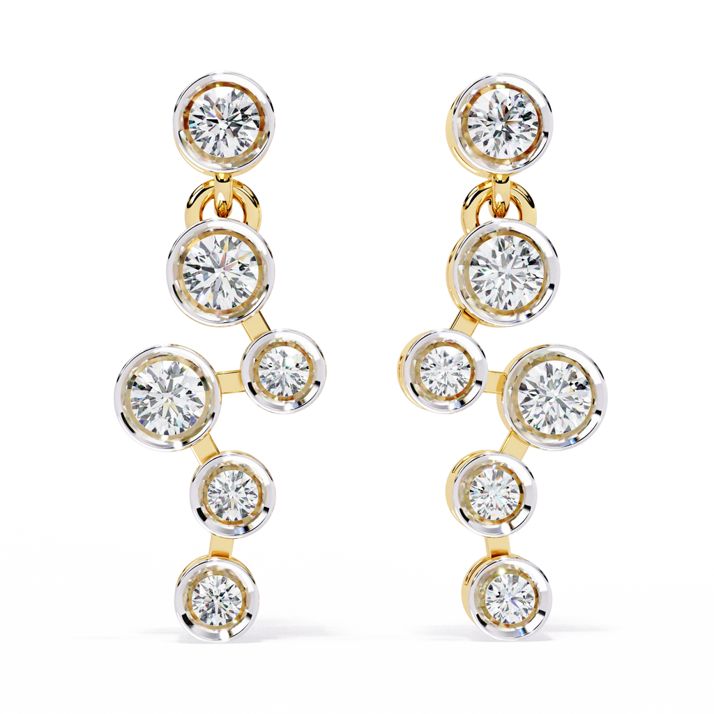 Diamond Drop Chain Earrings