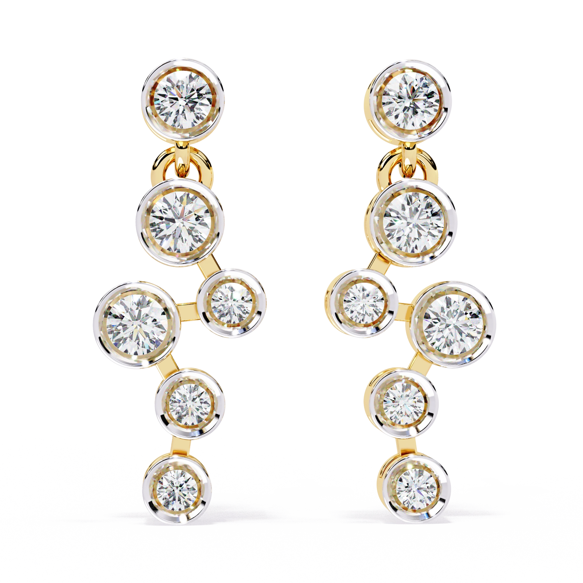 Diamond Drop Chain Earrings