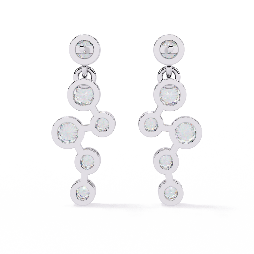 Diamond Drop Chain Earrings
