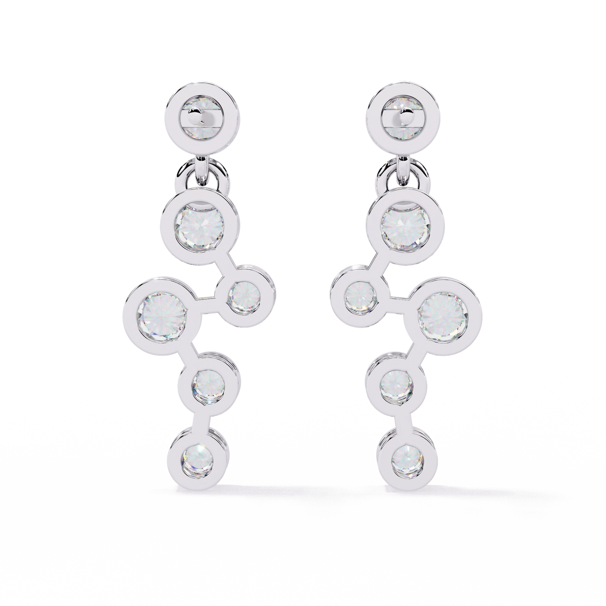 Diamond Drop Chain Earrings