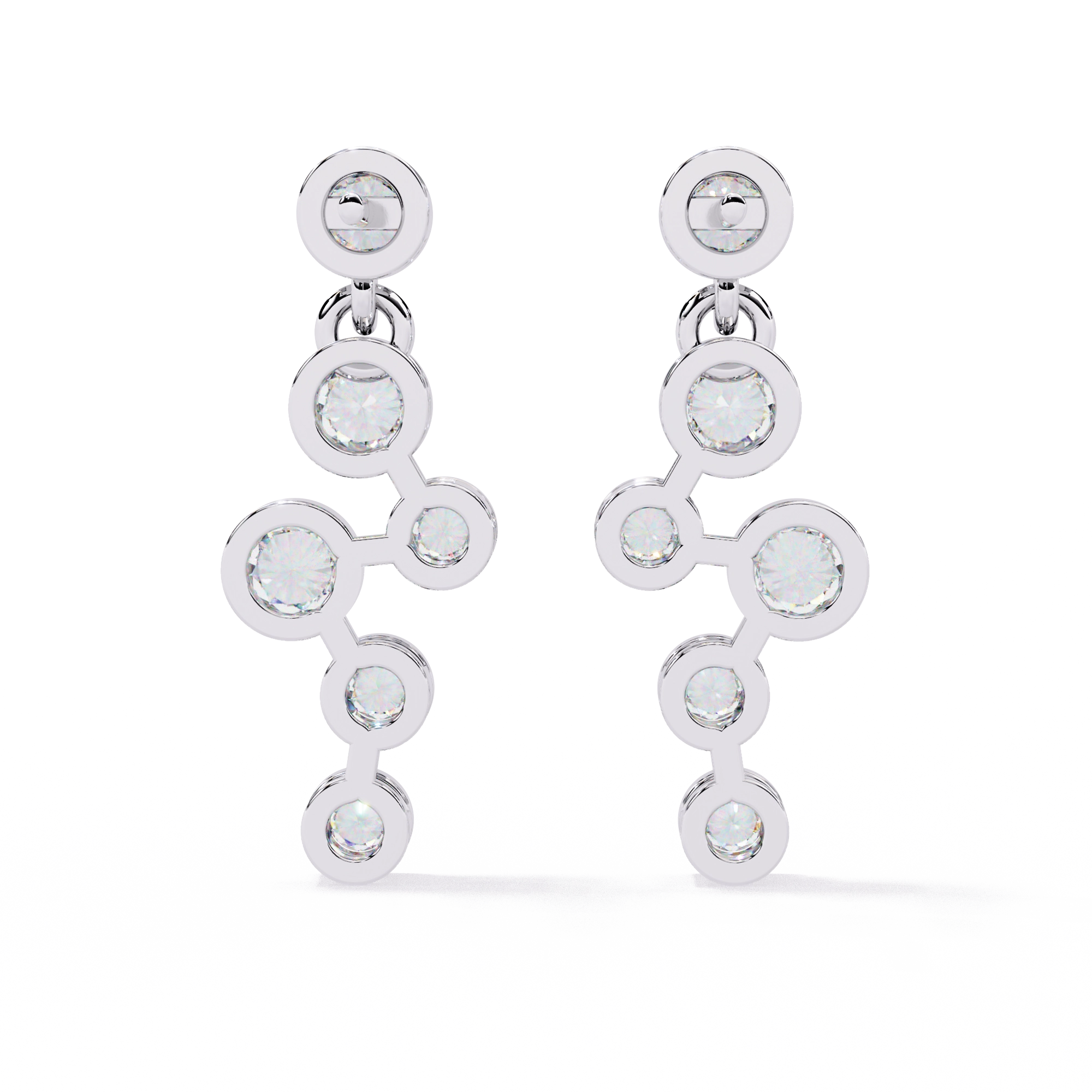 Diamond Drop Chain Earrings